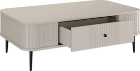 Stolik kawowy Vesper 103x60 cm z szufladą - kaszmir / czarne nogi