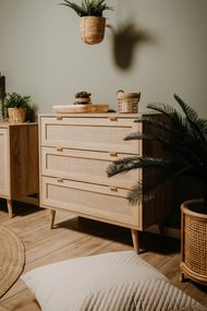 Komoda pokojowa z szufladami Bali 3S z folią imitującą plecionkę