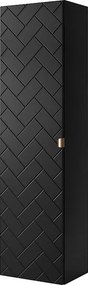 Szafka łazienkowa matowa czarna 35 x 136 x 27 cm uchwyt złoty