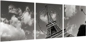 Obraz - Wieża Eiffla w Paryżu (z zegarem) (90x30 cm)