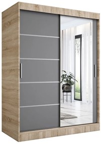 Szafa przesuwna 150 cm dąb sonoma + antracyt E2-D83