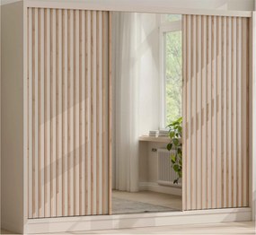 Szafa Przesuwna SORA 250 cm z Lustrem Szafa Trzydrzwiowa Kaszmir