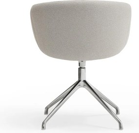 Jasnoszary tapicerowany fotel jadalniany z podłokietnikami Add – Teulat