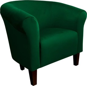 Fotel Milo tkanina Welur wygodny fotel tapicerowany do salonu i sypialni : Kolor nogi - Venge, Kolor tkaniny - VELVET - MG25, Wysokość nogi - 15 cm