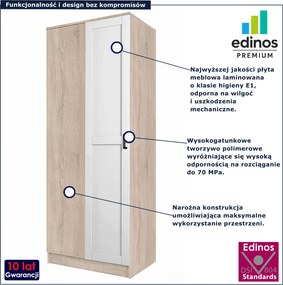 Uchylna szafa narożna dąb sonoma + biały - Cronix