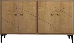 Stojak pod telewizor – 120 cm x 30 cm x 75 cm – dąb szafirowy – płyta MDF