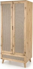 Designerska szafa CALVIRO S-1 w naturalnym odcieniu dąb artisan – idealna do wnętrz w stylu loft, boho i skandynawskim