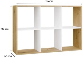 Nowoczesny regał na zabawki dąb artisan + biały S8-R01