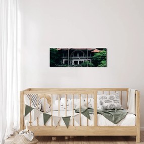 Obraz z japońskiego ogrodu narodowego (z zegarem) (90x30 cm)