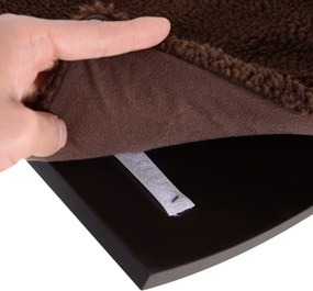 Pawhut Legowisko Ścienna Półka dla Kota Pluszowa Nakładka Mdf Brązowy Wygodne i Stylowe 41x28x21cm | Aosom PL