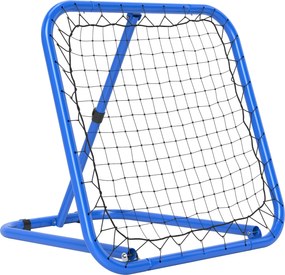 HOMCOM Siatka Rebounder do Piłki Nożnej, Składana, Ściana Odbijająca, Regulowana w 5 Poziomach, Metal, 78 x 84 x 65-78 cm, Niebieski
