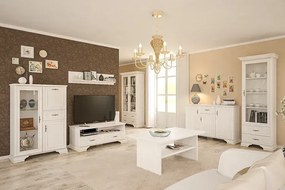 Biała Komoda Z Witryną W Stylu Angielskim F1-N08