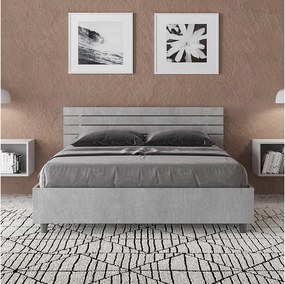 Łóżko bez stelaża 140x200 Nachylony zagłówek z listwami cementu Ankel