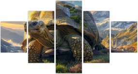 Obraz - Żółw i górski krajobraz (125x70 cm)