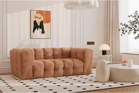 Sofa dwuosobowa BALOO, tkanina szenilowa + bukla, Pomarańczowy