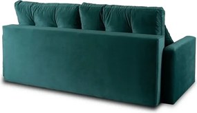 Sofa z Funkcją Spania FAVIO Wersalka Rozkładana Dwuosobowa Welurowa Zielona