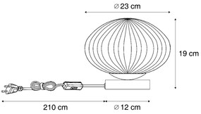 Designerska lampa stołowa mosiężna ze szkłem opalowym - MochiDesignerski Oswietlenie wewnetrzne