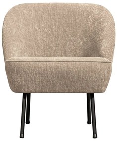 Beżowy fotel z tkaniny szenilowej Vogue – WOOOD