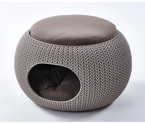 Brązowe plastikowe legowisko dla kota Curver Knit Home