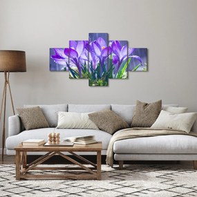 Obraz kwiatów w deszczu (125x70 cm)