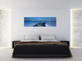 Obraz latarni morskiej i morza (170x50 cm)