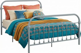 Szare industrialne łóżko metalowe 120x200 cm R5-R01