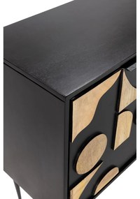 Czarna komoda z litego drewna mango 175x90x40 cm Navya – MOME