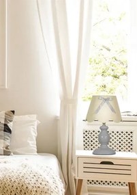 Lampa szara stołowa vintage z kokardą R6-W16