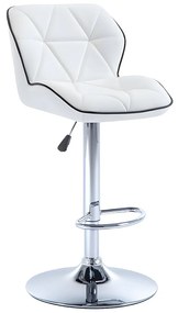 Zestaw 2 stołków barowych CALVIN – skóra syntetyczna – regulacja wysokości – kolor biały