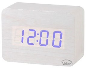 Zegar budzik drewniany led elektroniczny cyfrowy stojący - termometr + data