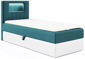 Niebieskie łóżko kontynentalne LED 3 rozmiary B6-P70