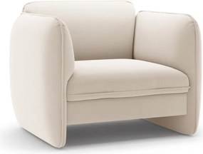 Kremowy aksamitny fotel Georgia – Micadoni