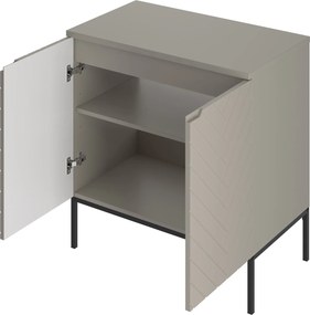 Szafka pod umywalkę nablatową Aspen 08, cashmere/czarny, 80 cm - zestaw 1