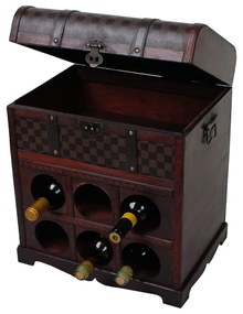 Brązowa szafka na wino liczba butelek 6, 41x48 cm – Deco Pleasure