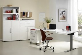 Regał biurowy 2-drzwiowy Prima biały