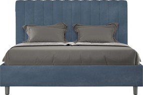 Łóżko bez stelaża tapicerowane 160x210 microfibra Niebieski Agueda