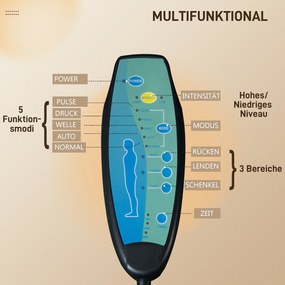 Vinsetto Fotel biurowy z masażerem obrotowy z regulacją wysokości funkcja masażu czarny wygodny | Aosom PL