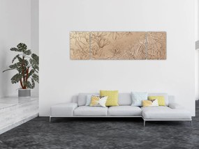 Obraz - Rysowane kwiaty (170x50 cm)