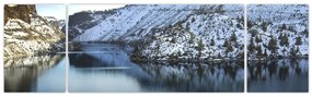 Obraz - zimowy krajobraz z jeziorem (170x50 cm)