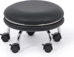 Mobilne siedzisko serwisowe RONDO, miękkie kółka, czarne