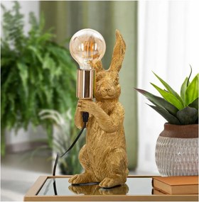 Lampa stołowa w kolorze złota (wysokość 35,5 cm) Rubbit – Mauro Ferretti