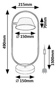 Rabalux 74190 lampa stołowa LED Odiss, czarna