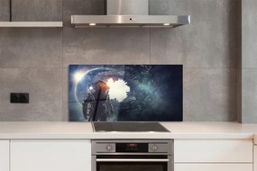 Szklany Panel Cybernetyczna Postać i Mechanizmy