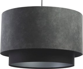 Szara lampa wisząca z zamszowym abażurem - 5X S429 M2-W86