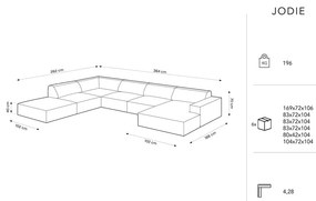 Beżowy narożnik (lewostronny) z materiału bouclé Jodie – Micadoni Home