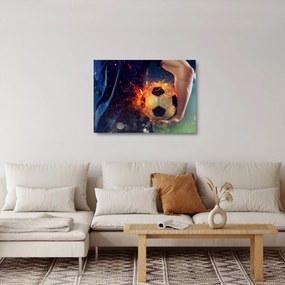 Obraz na szkle - Piłka w ogniu (70x50 cm)