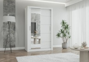 Szafa przesuwna LYON z lustrem 120 cm biały