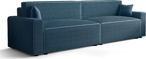 Niebieska rozkładana sofa sztruksowa K2-T88