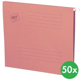 Teczki zawieszane A4, różowe, 50 szt.