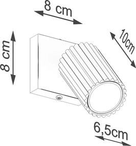 Szarobrązowa metalowa lampa punktowa 8x16 cm Gleam – Sollux